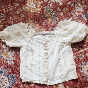 Kids Cream Button-Up Top